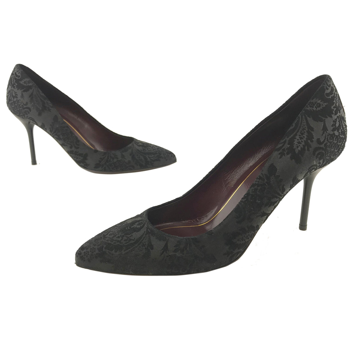 Gucci Noah Embossed Floral Point-Toe Pumps, 8.5