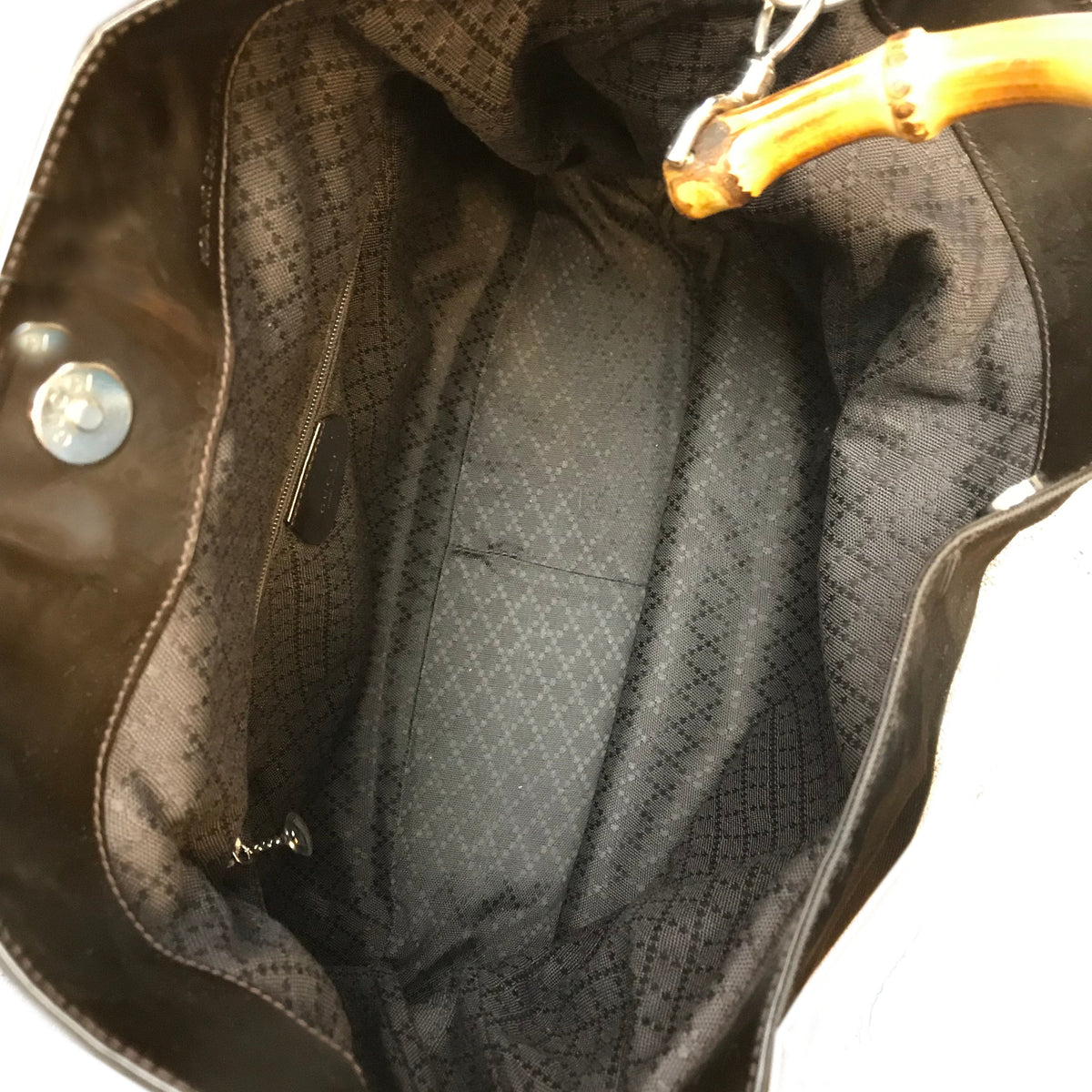 Gucci Vintage Nylon Bamboo Handle Hobo Bag