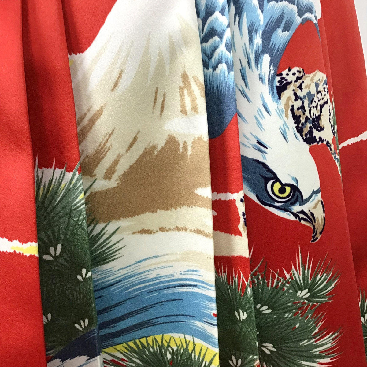 Gucci Oriental Eagle Pleated Silk Skirt Size M