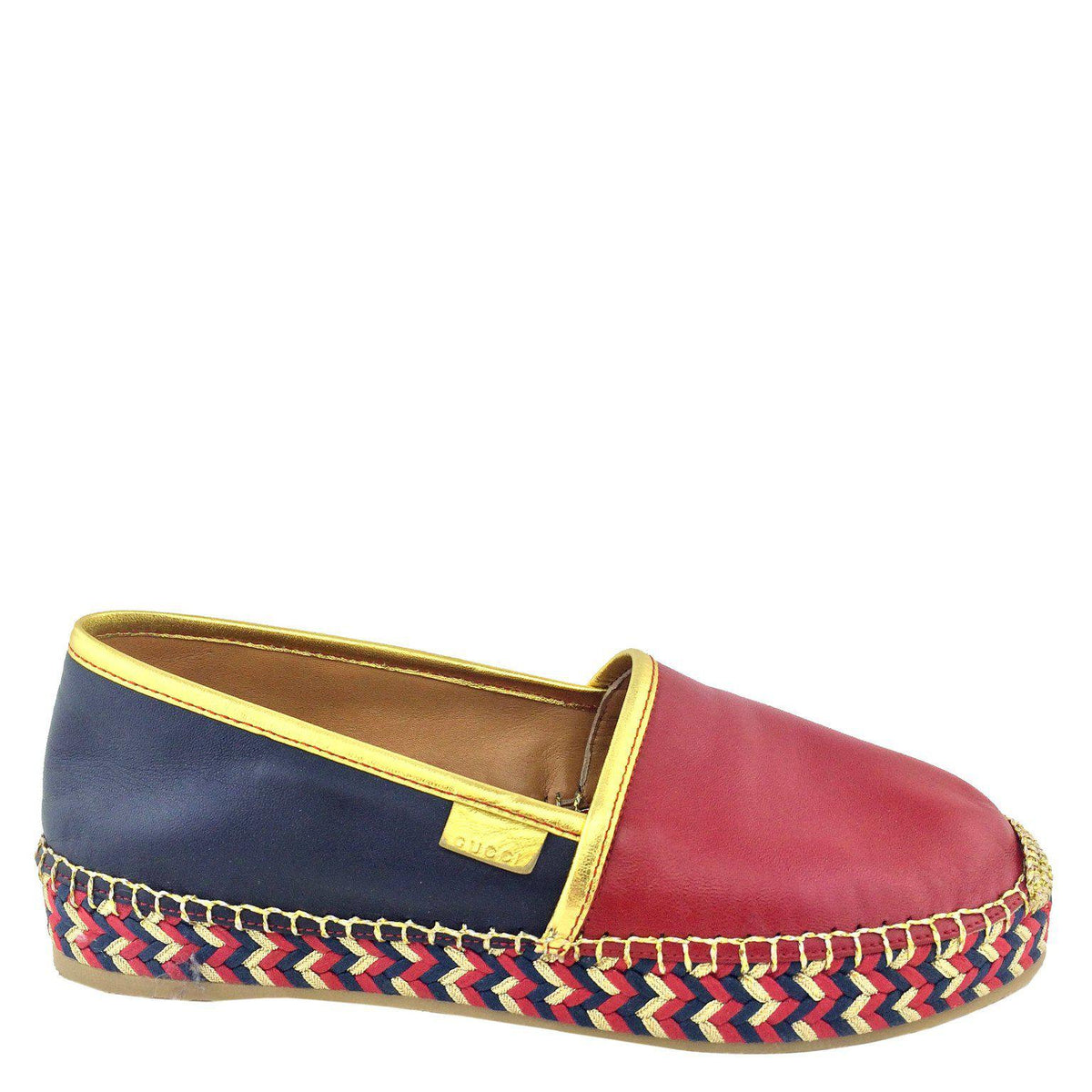 Gucci Pilar Leather Espadrille Flats Size 6.5 NEW