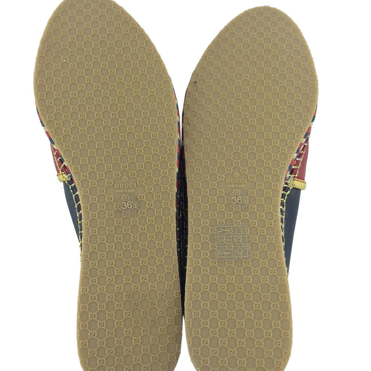 Gucci Pilar Leather Espadrille Flats Size 6.5 NEW