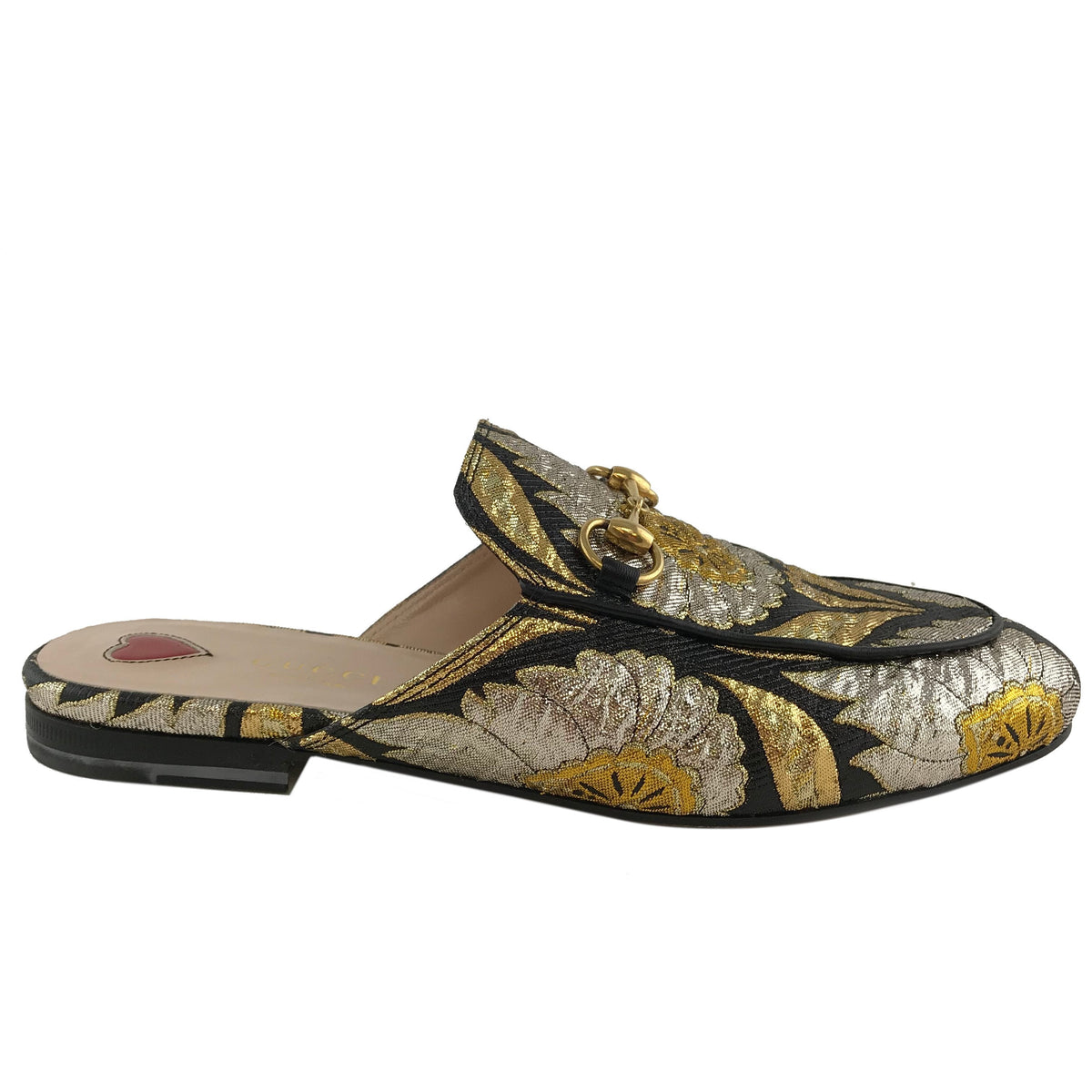 Gucci Princetown Floral Jacquard Horsebit Mules Size 6.5