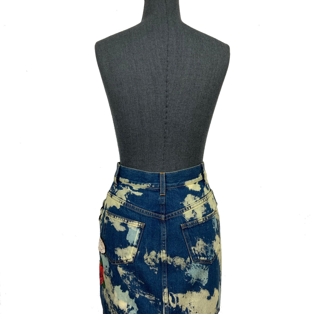 Gucci Printed Bee Denim Jean Skirt Size XS