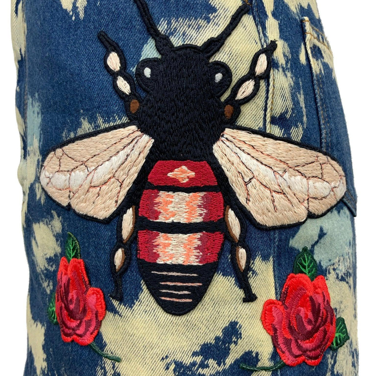 Gucci Printed Bee Denim Jean Skirt Size XS