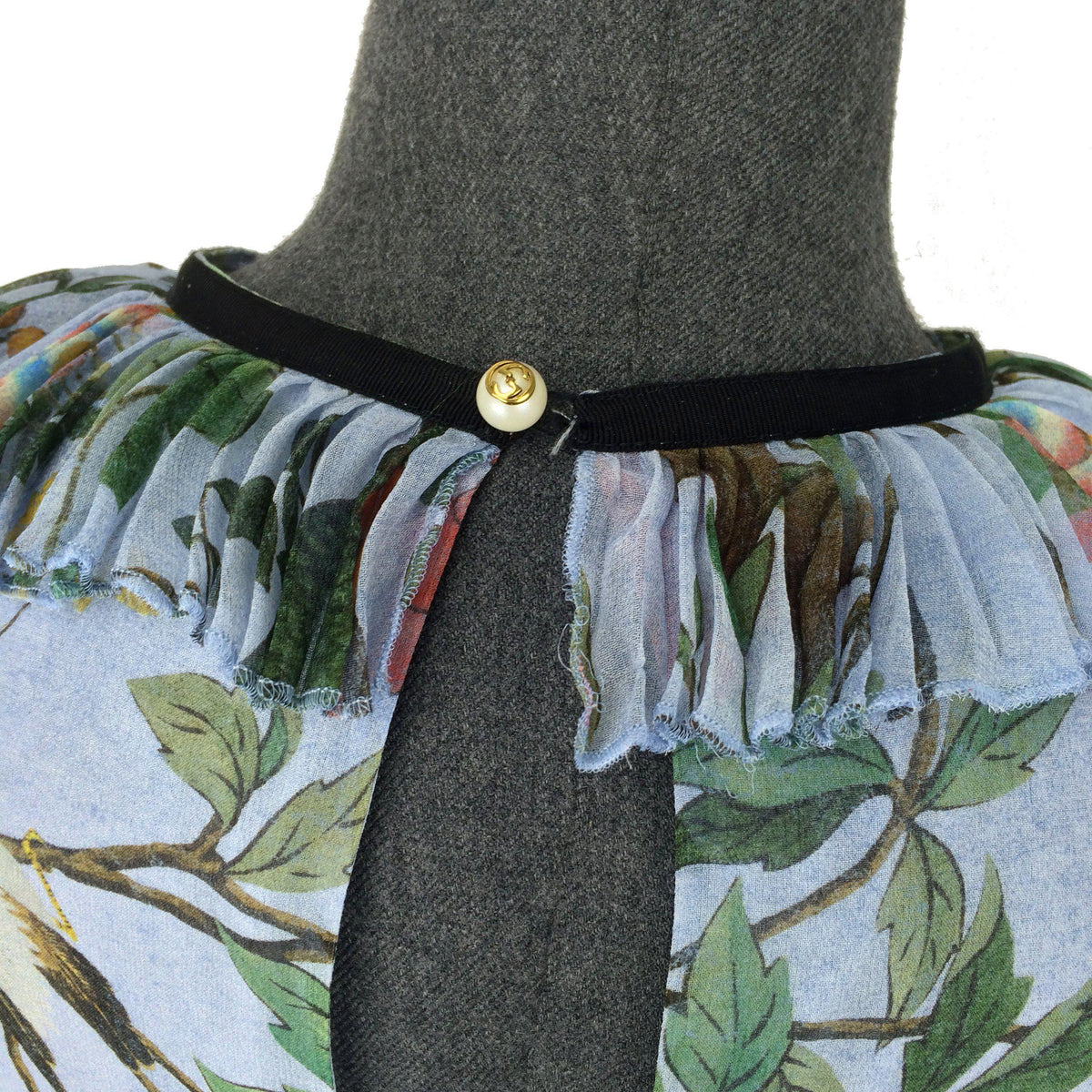 Gucci Tian Print Silk Plissé Dress Size M