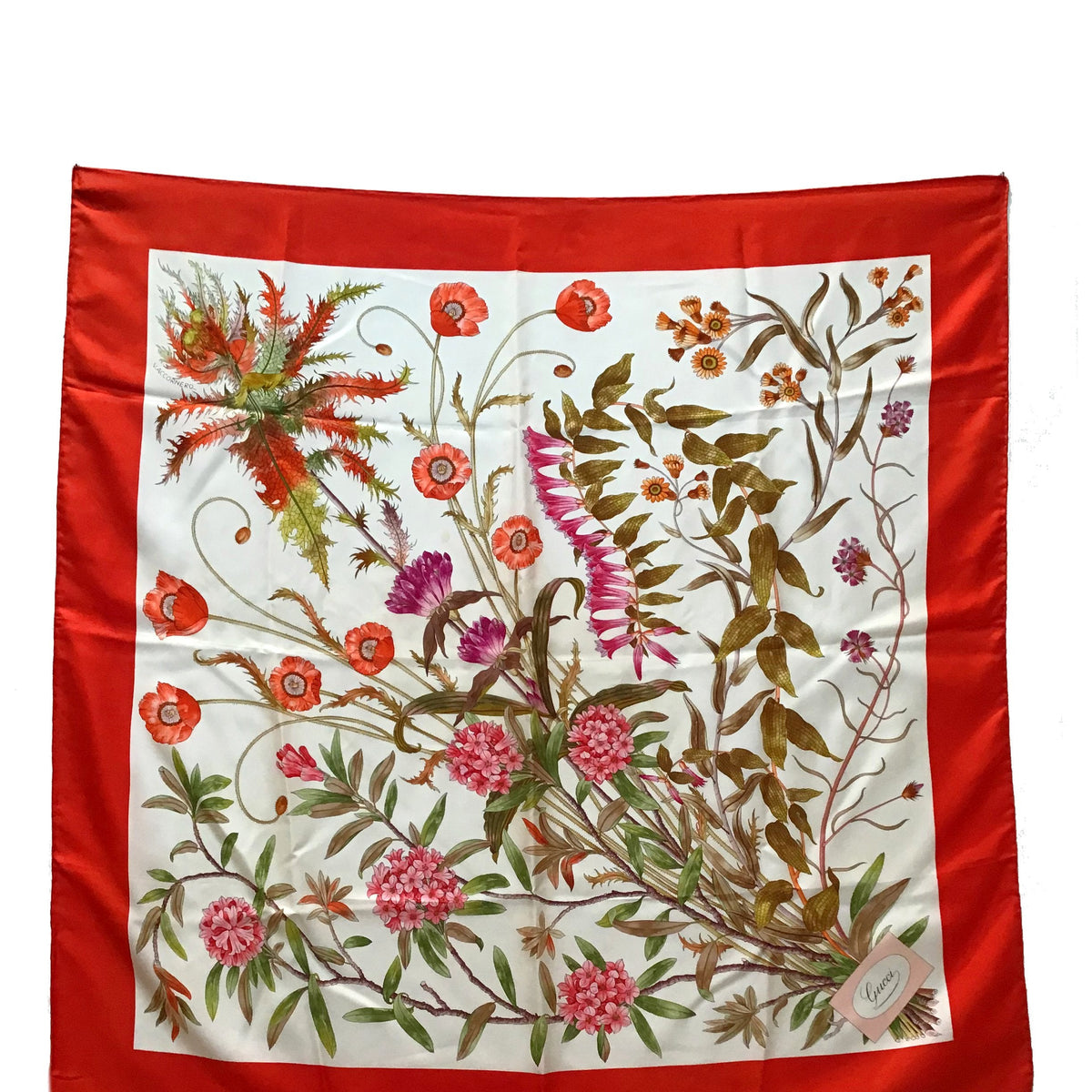 Gucci V. Accornero Floral Silk Scarf