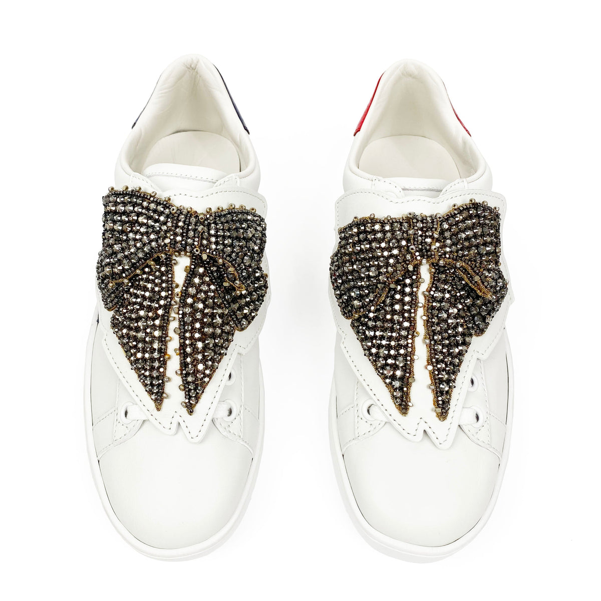 Gucci Ace Bow Lace Patch Sneakers 35.5