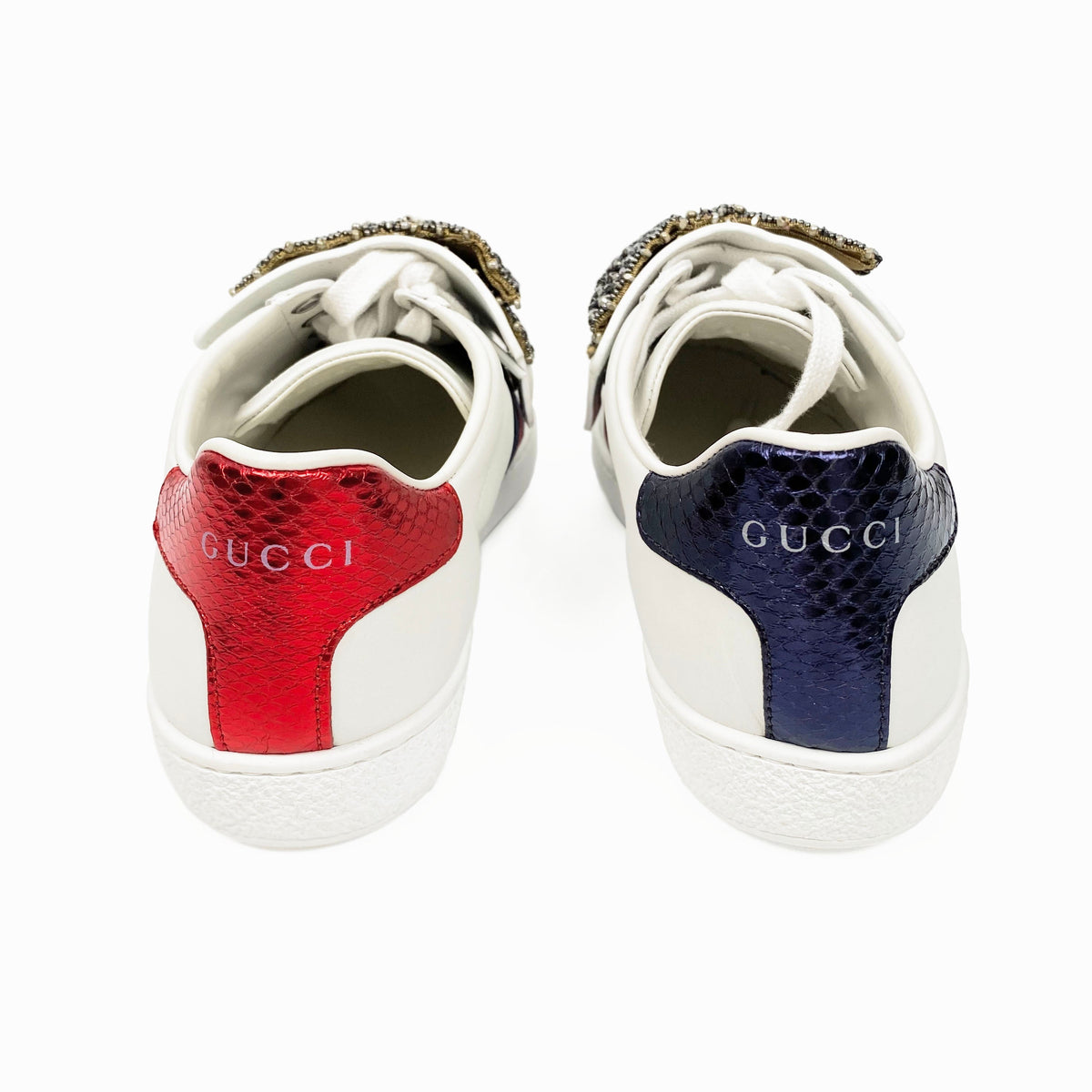 Gucci Ace Bow Lace Patch Sneakers 35.5