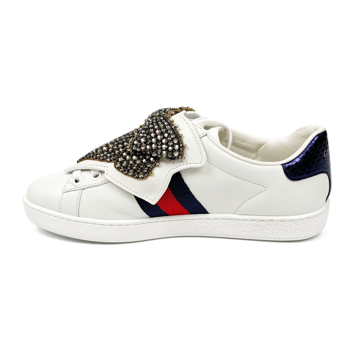Gucci Ace Bow Lace Patch Sneakers 35.5