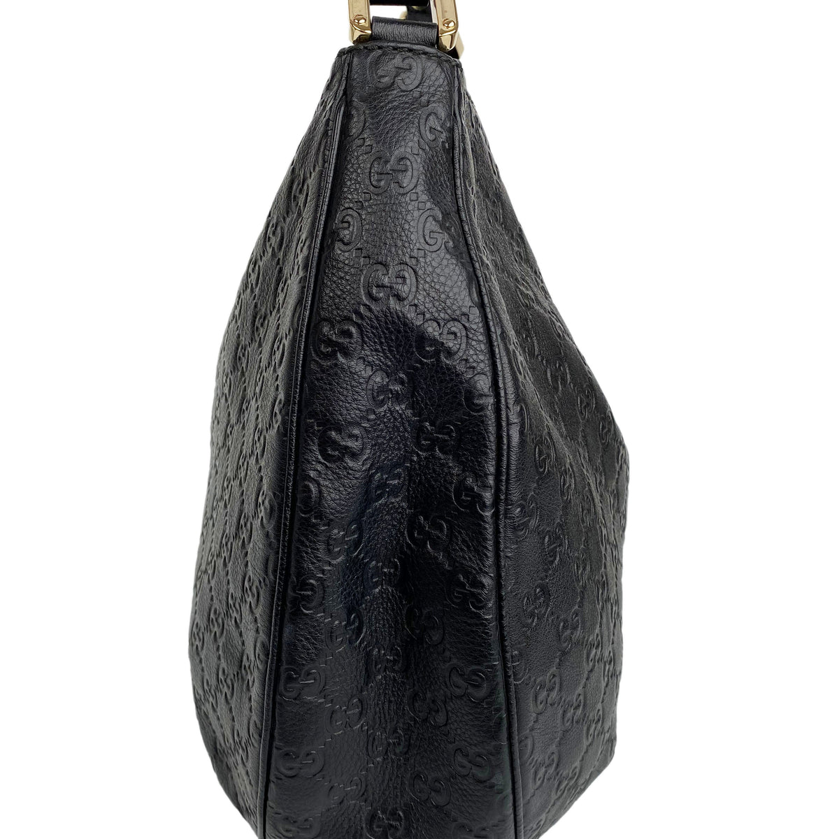 Gucci Black Guccissima Hobo Bag