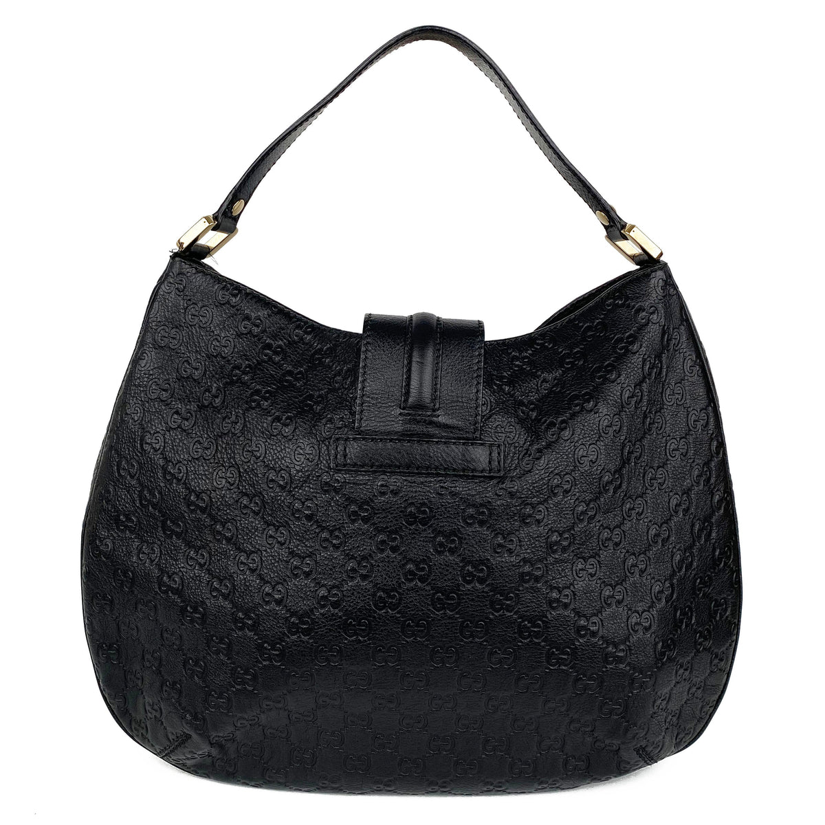 Gucci Black Guccissima Hobo Bag