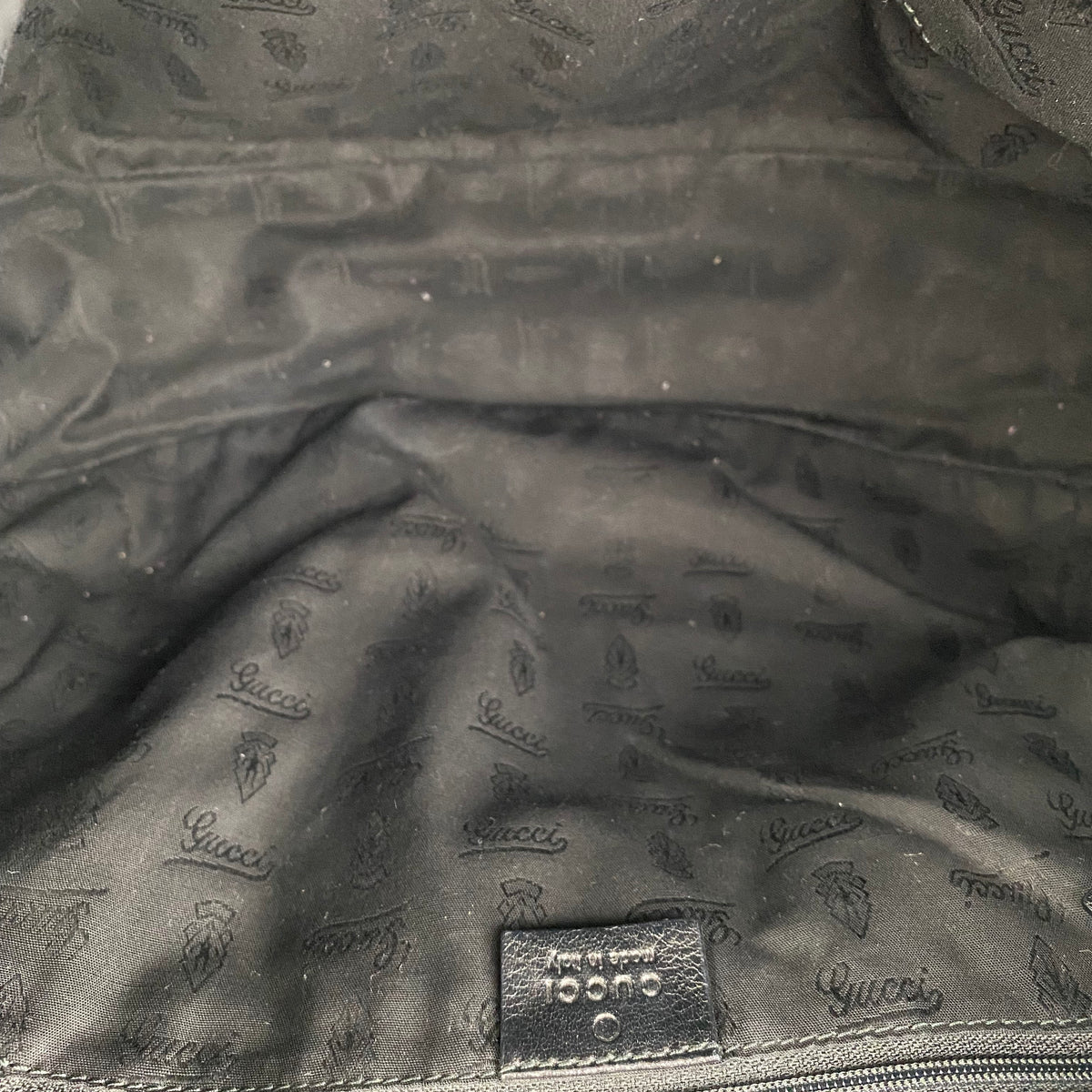 Gucci Black Guccissima Hobo Bag