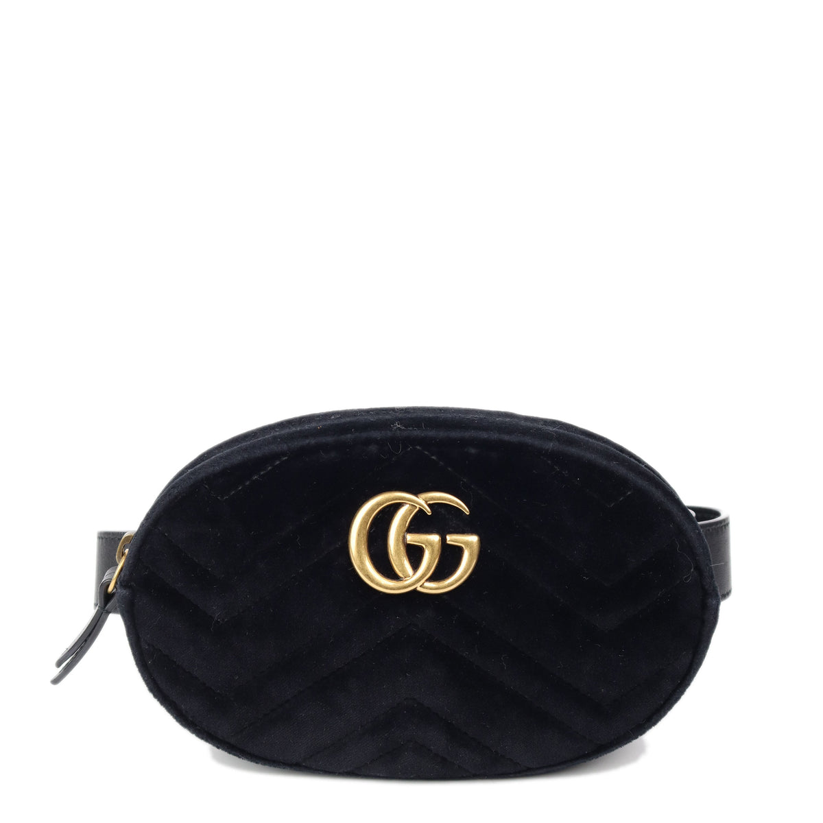 Gucci Black Velvet Marmont Belt Bag 65