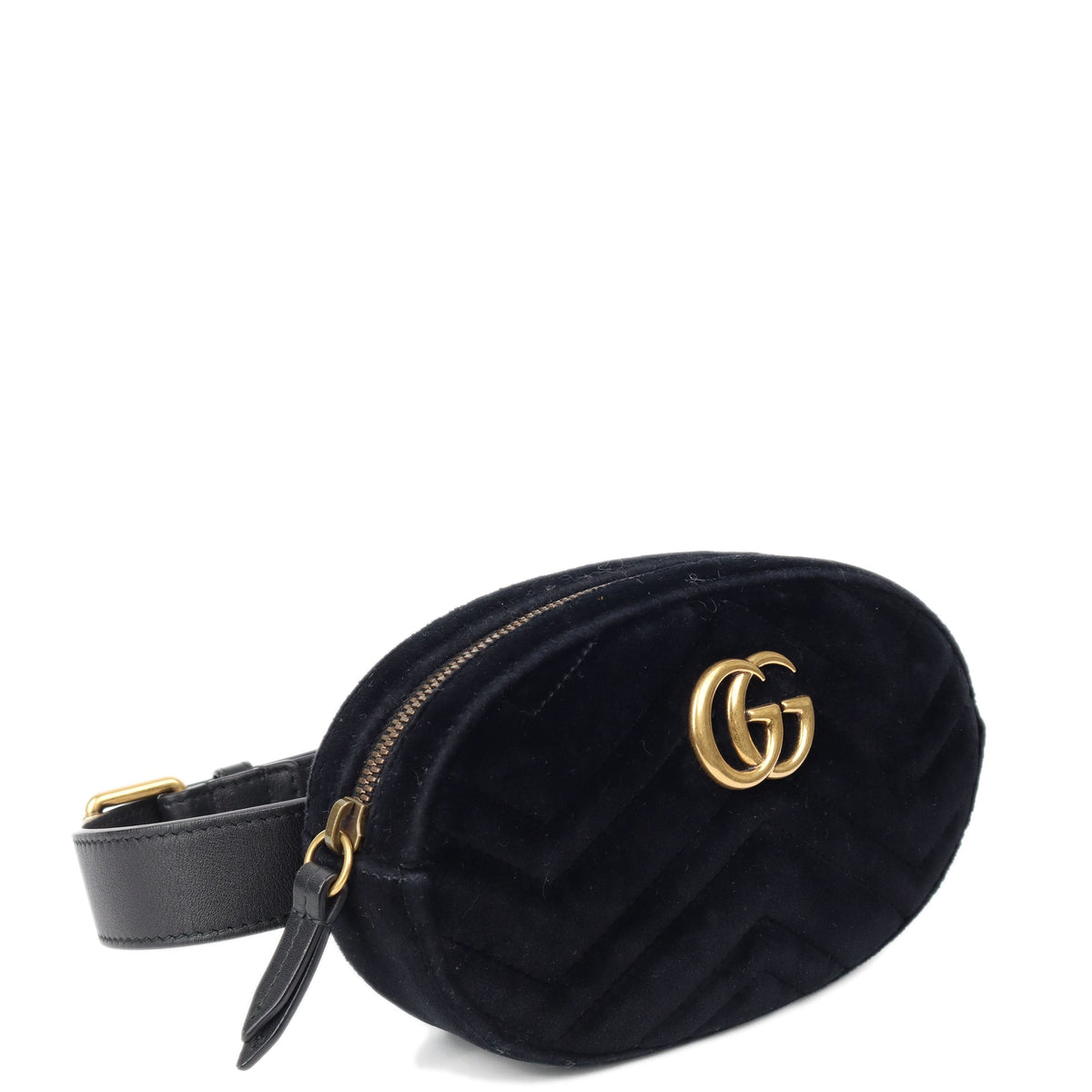 Gucci Black Velvet Marmont Belt Bag 65