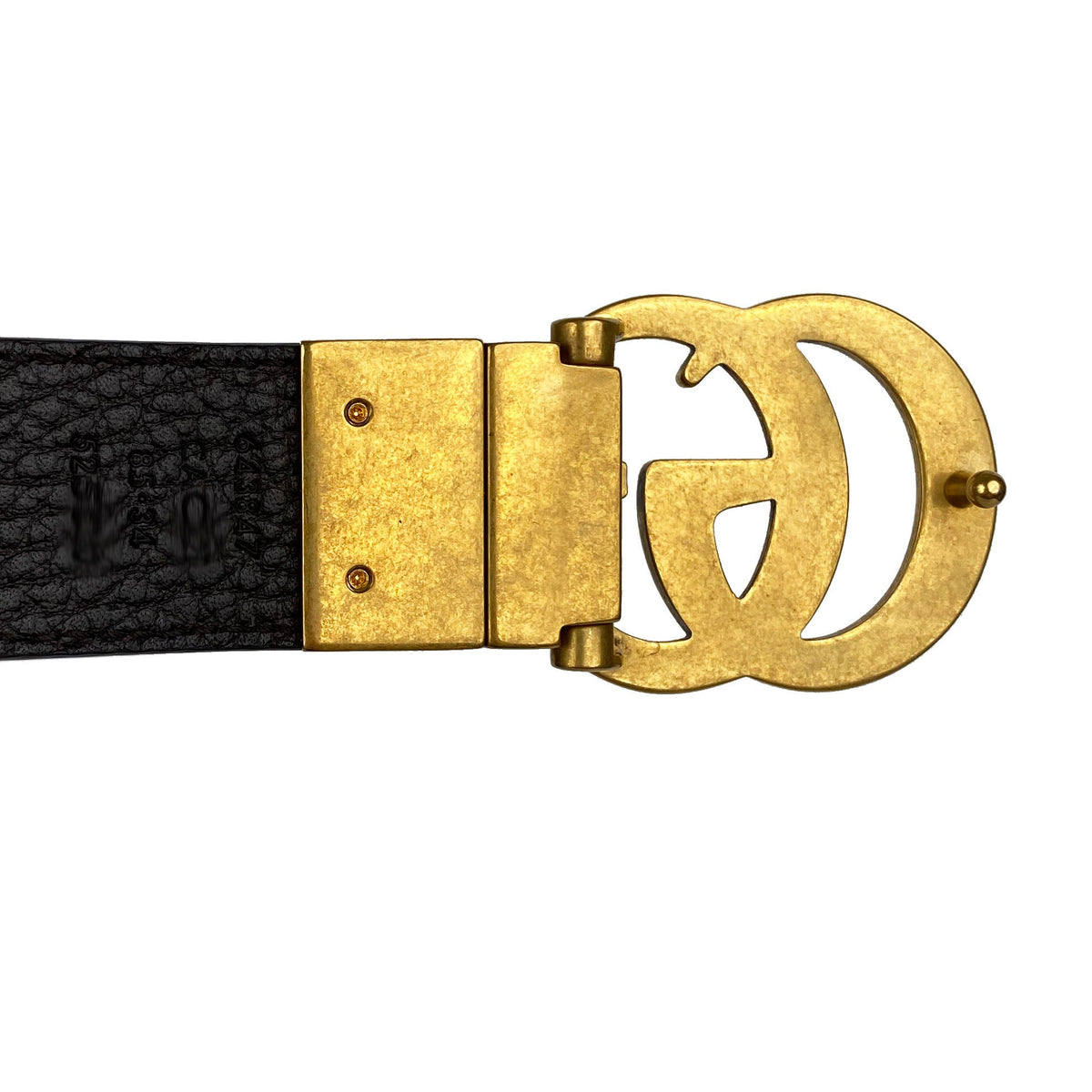 Gucci Black & Brown Reversible Thin Belt 85