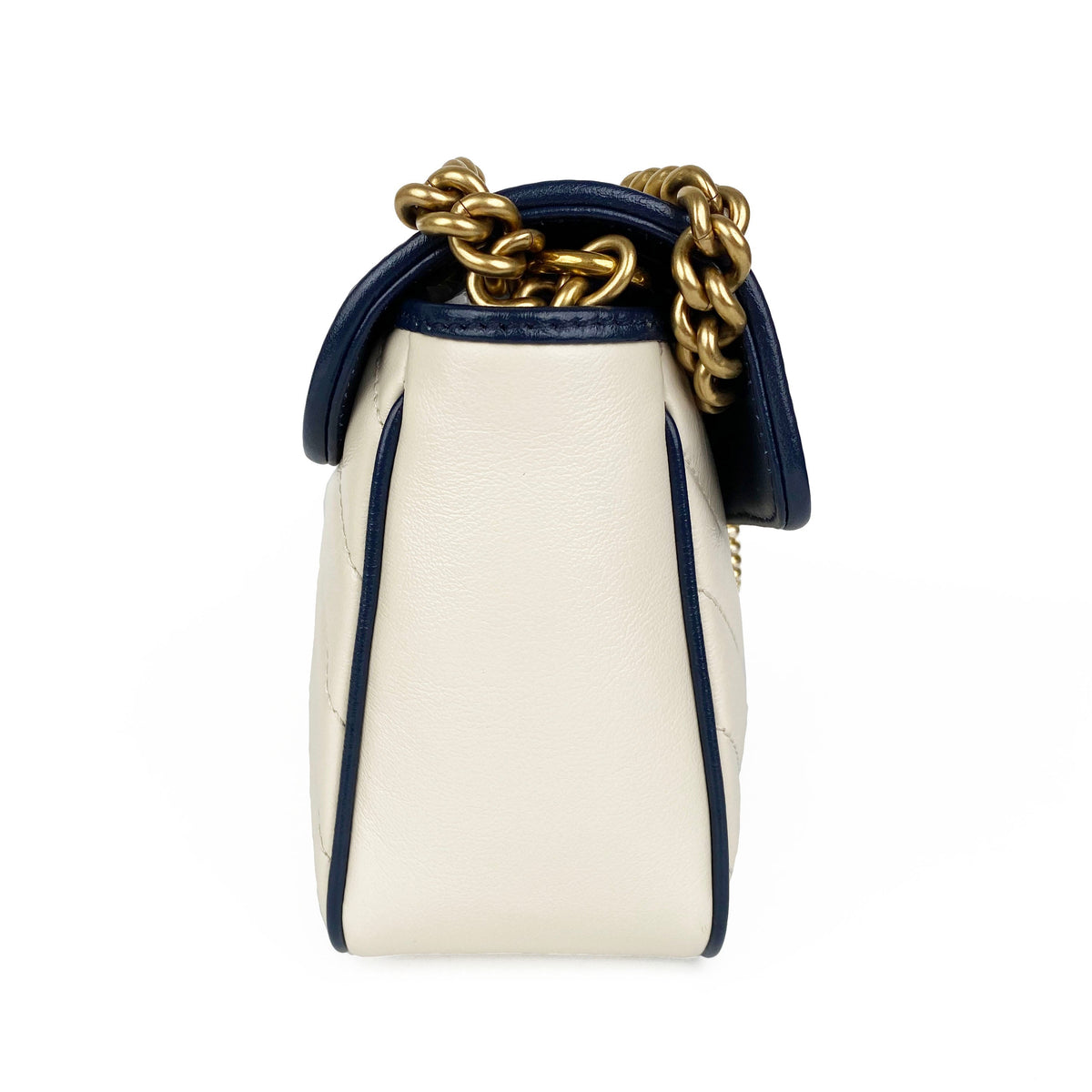 Gucci GG Marmont Torchon White & Blue Shoulder Bag