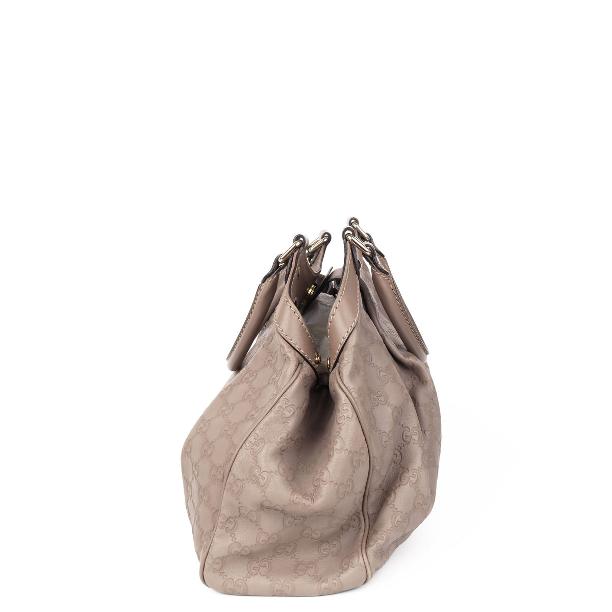 Gucci Grey Monogram Sukey Leather Tote