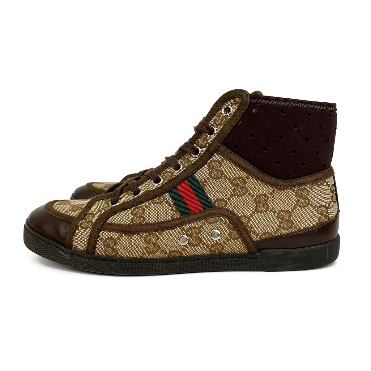 Gucci Monogram Cannes High-Top Sneakers 38