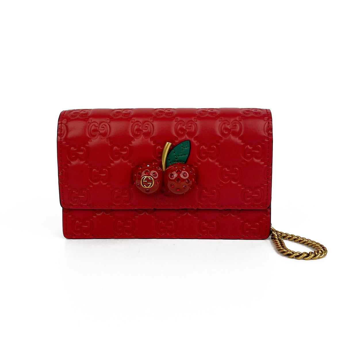 Gucci Red Mini Cherries Supreme Bag