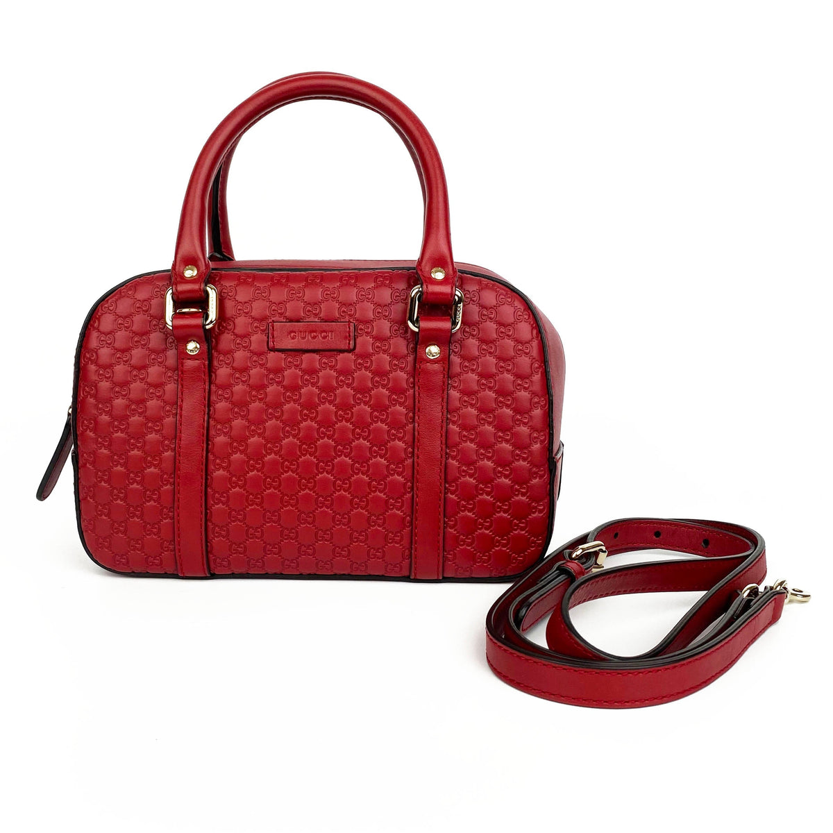 Gucci Red Small Guccissima Shoulder Bag
