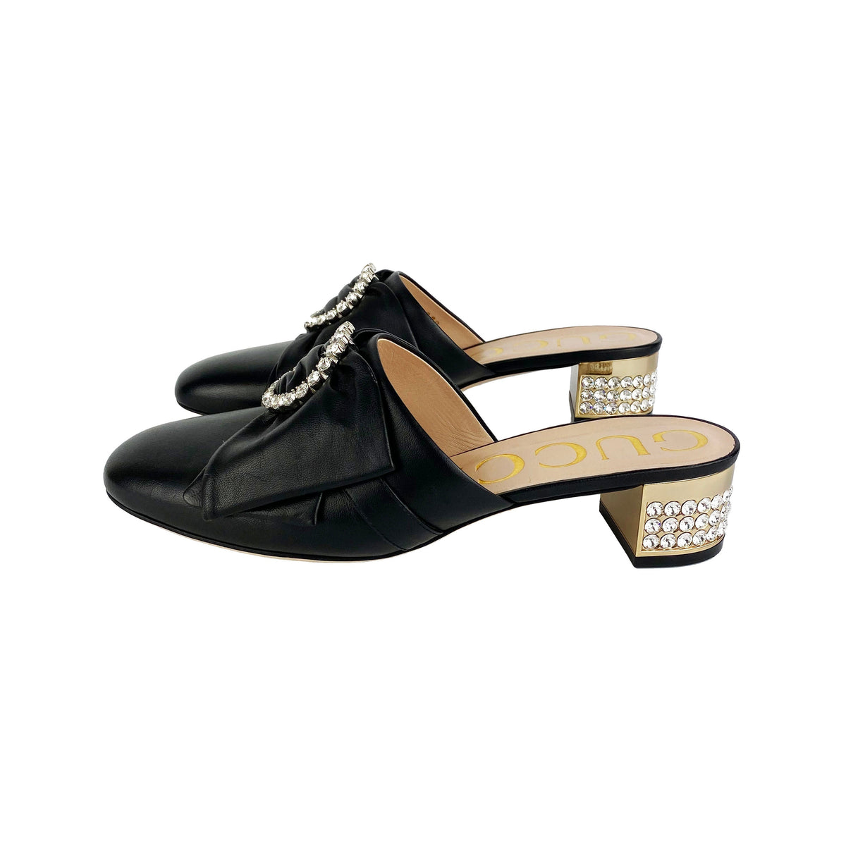 Gucci Ilse Crystal Bow Loafers 38
