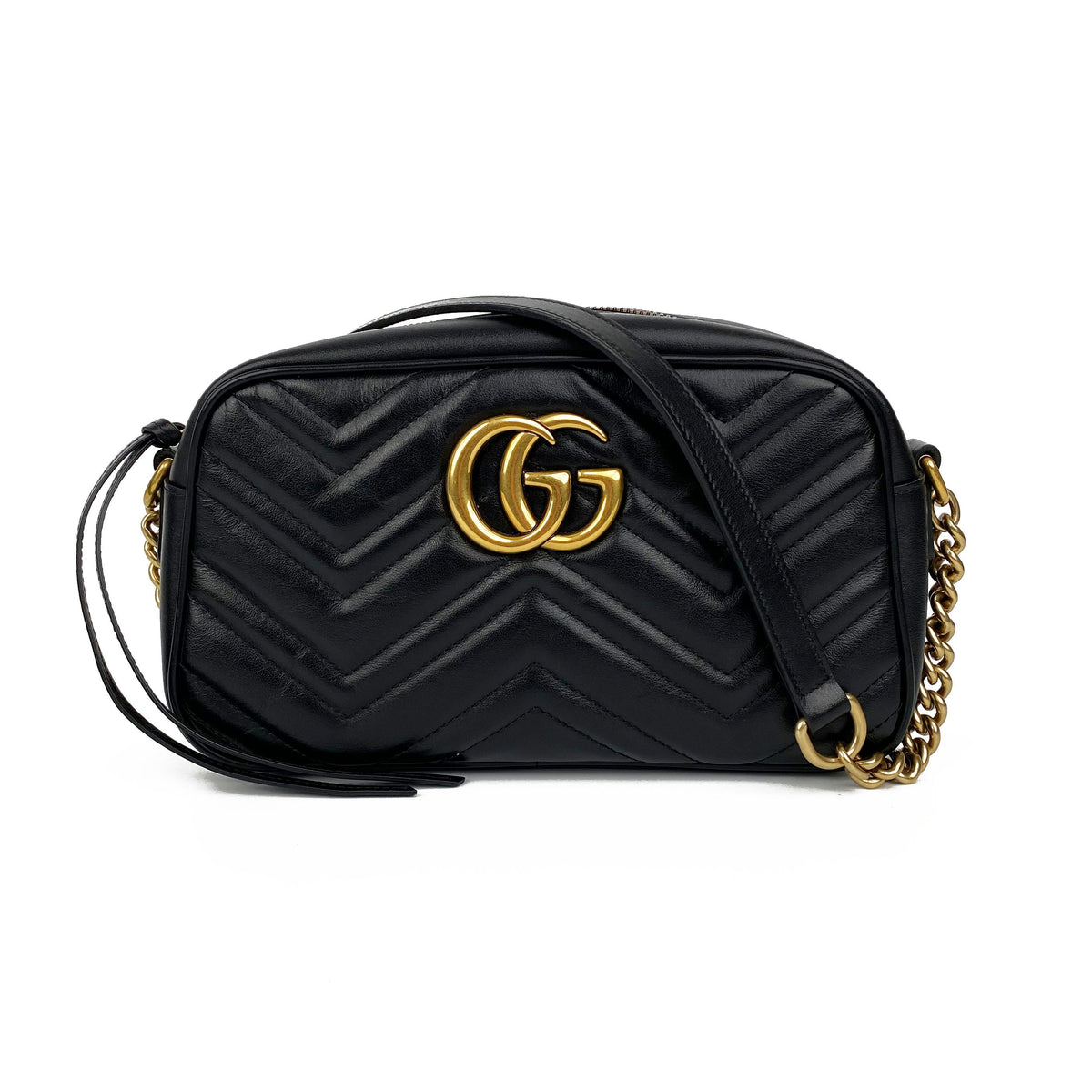 Gucci Small Black GG Marmont Shoulder Bag