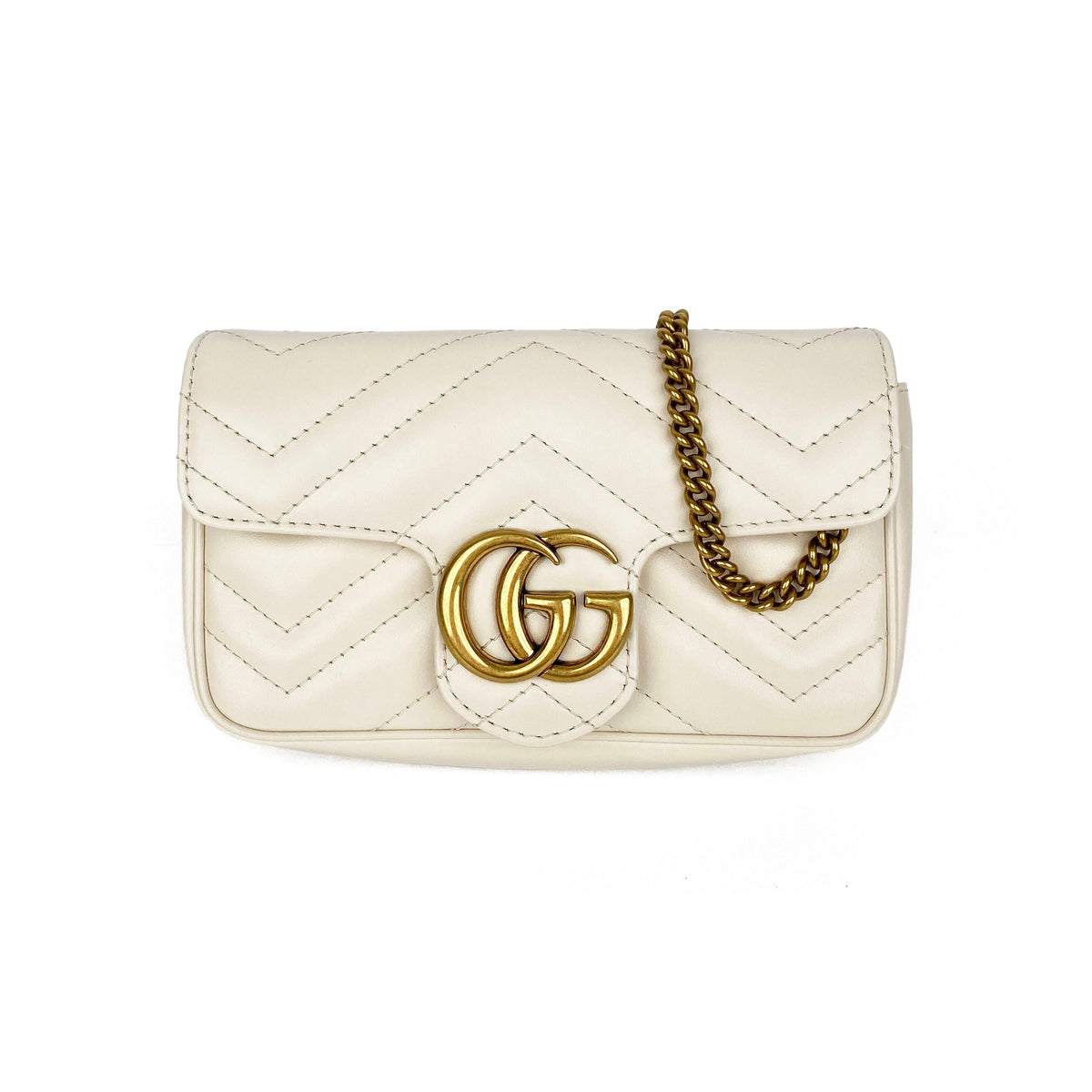 Gucci Super Mini White Marmont Bag