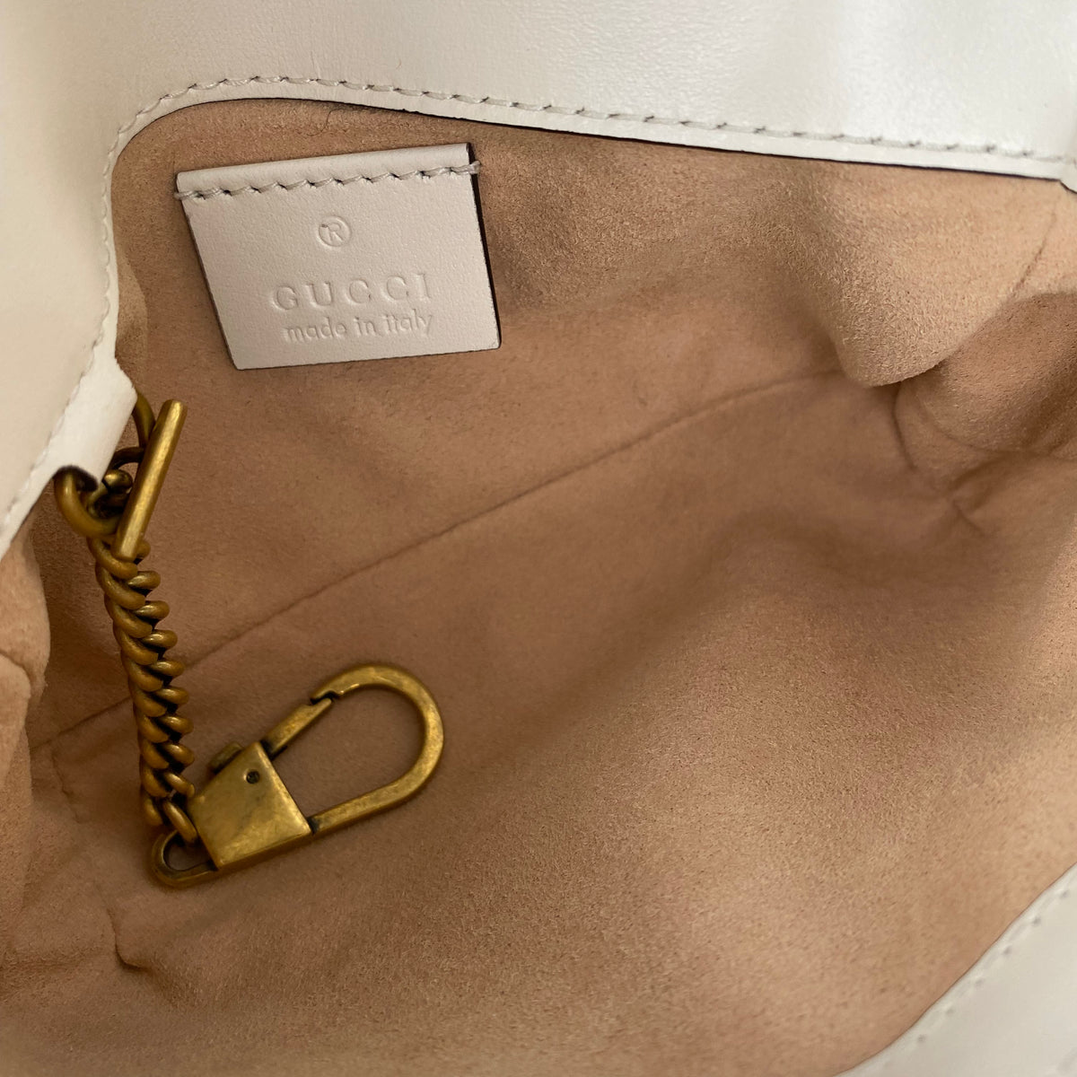 Gucci Super Mini White Marmont Bag
