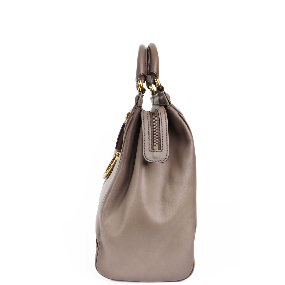 Gucci Taupe Duilio Brogue Tote Bag