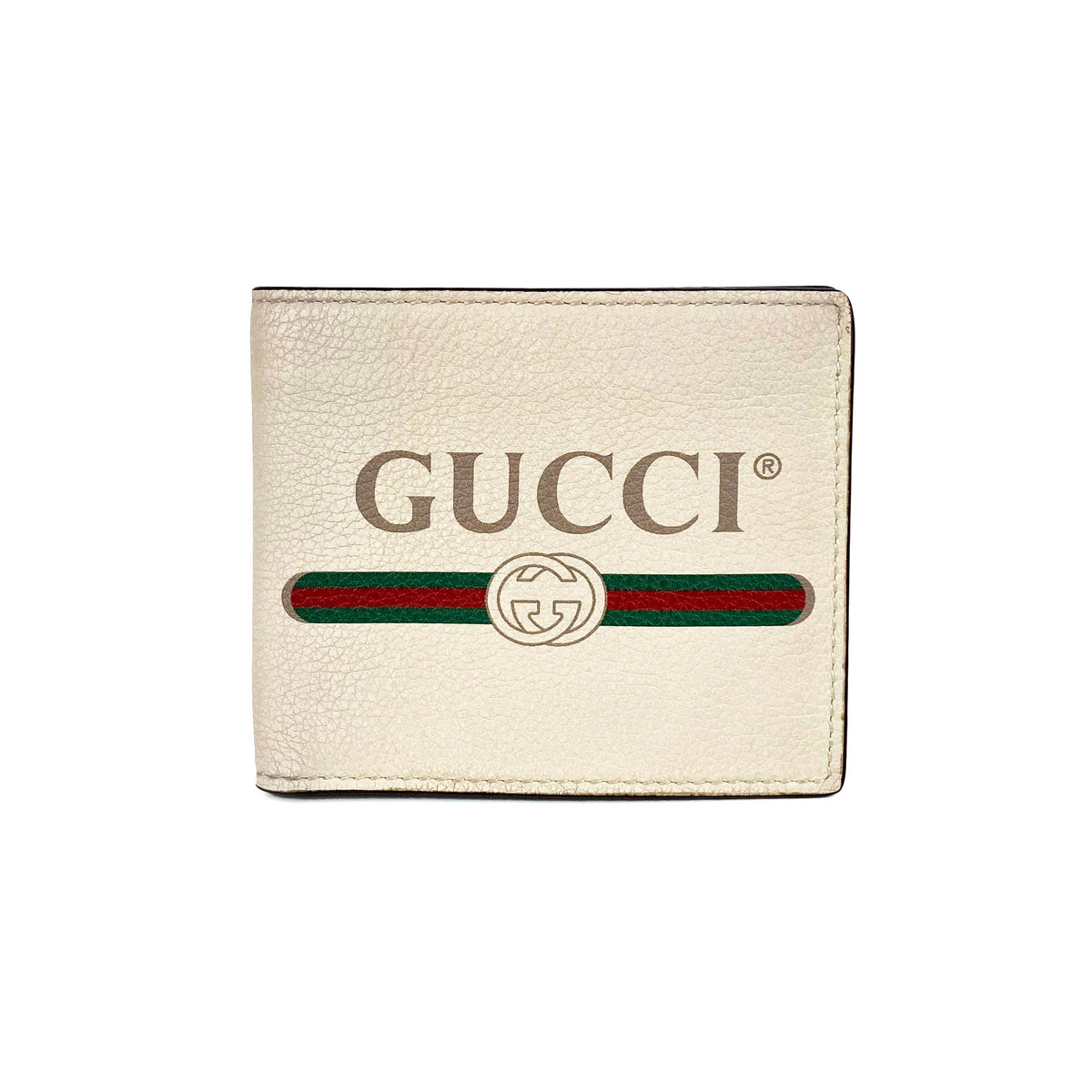 Gucci White Logo Bi-fold Wallet