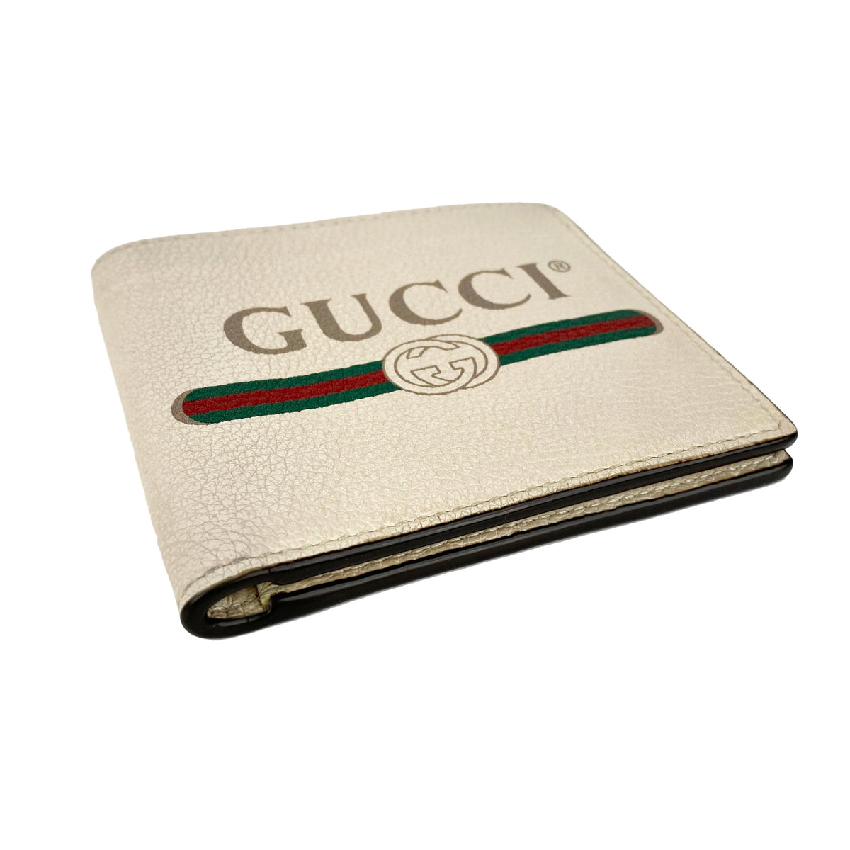 Gucci White Logo Bi-fold Wallet
