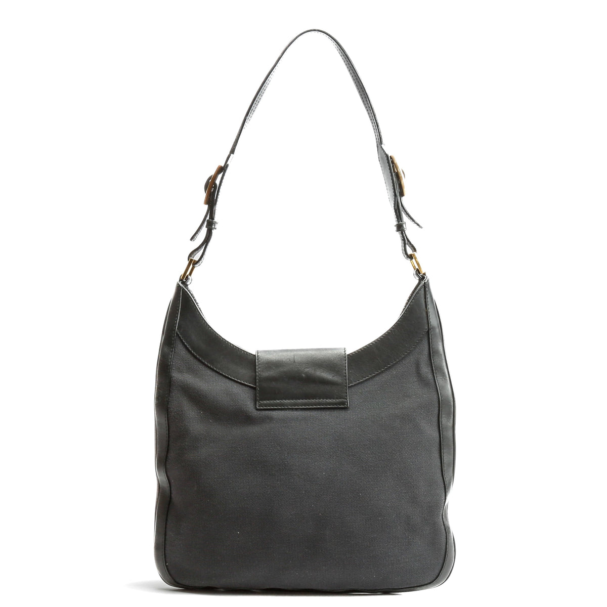 GUCCI Vintage Horsebit Canvas Messenger Bag - Black - OUTLET FINAL SALE