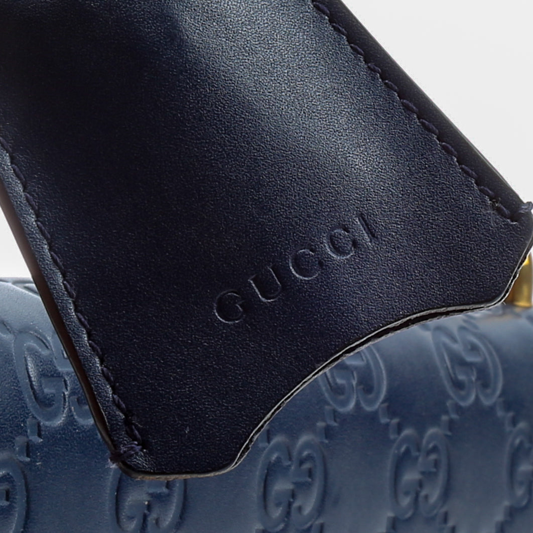 GUCCI Guccissima Small Padlock Shoulder Bag - Navy OUTLET FINAL SALE