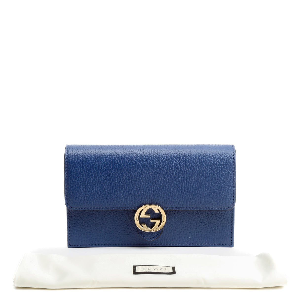 GUCCI Icon Interlocking Wallet on Chain - Blue