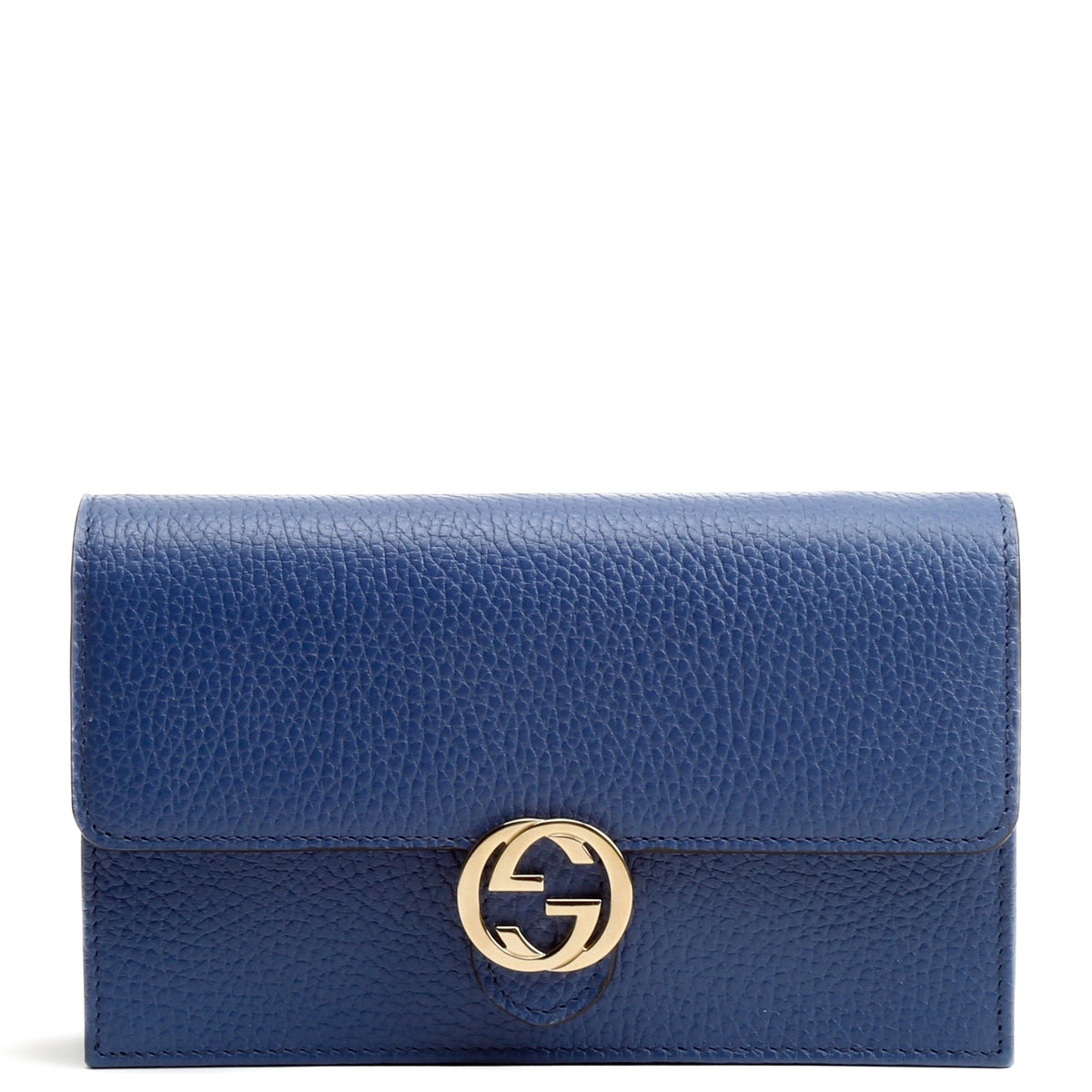 GUCCI Icon Interlocking Wallet on Chain - Blue