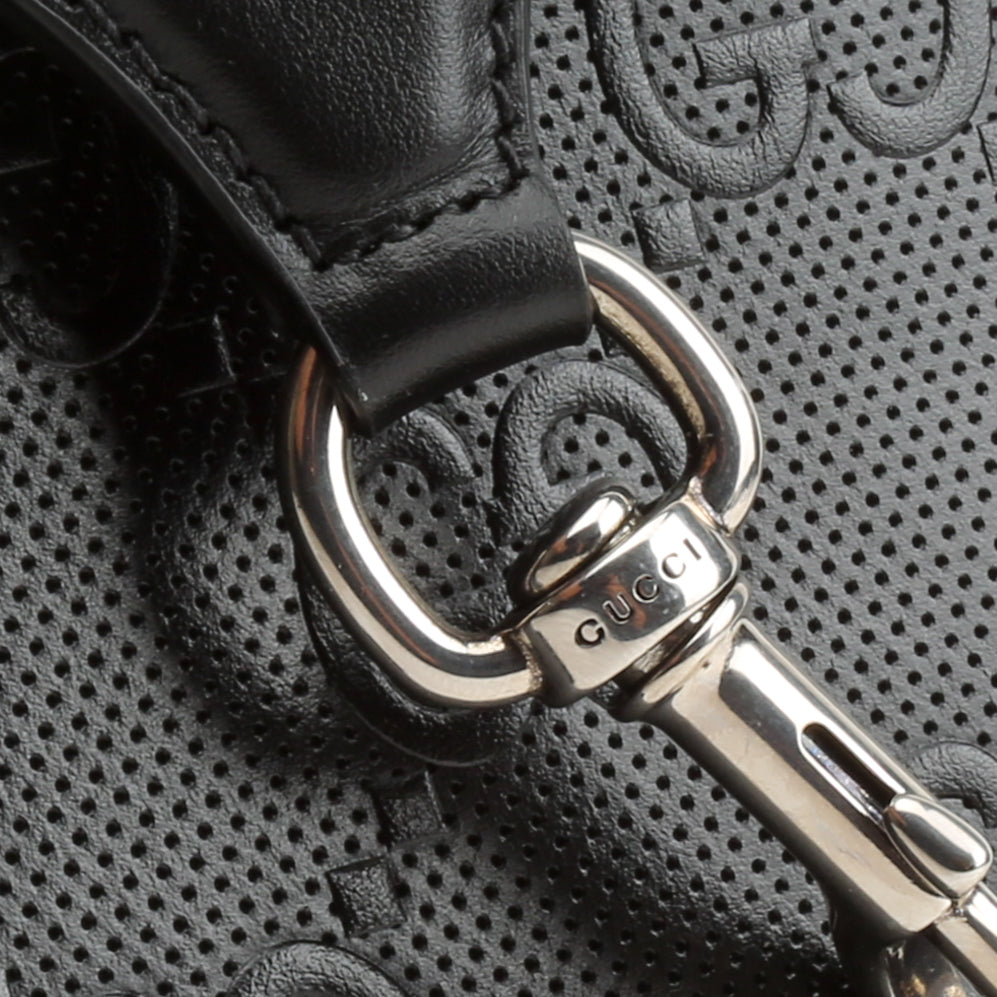 GUCCI GG Embossed Sling Bag - Black
