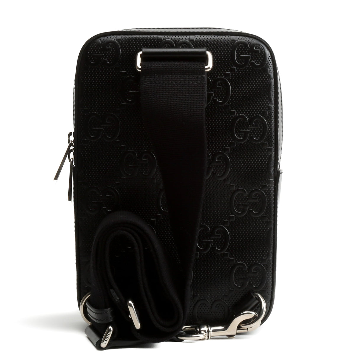 GUCCI GG Embossed Sling Bag - Black