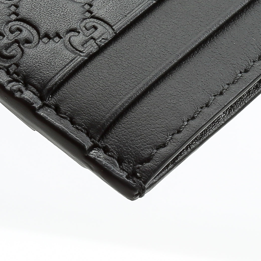 GUCCI Microguccissima Card Holder - Black