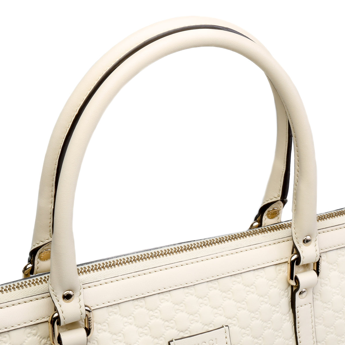 GUCCI Microguccissima Margaux Satchel - Cream