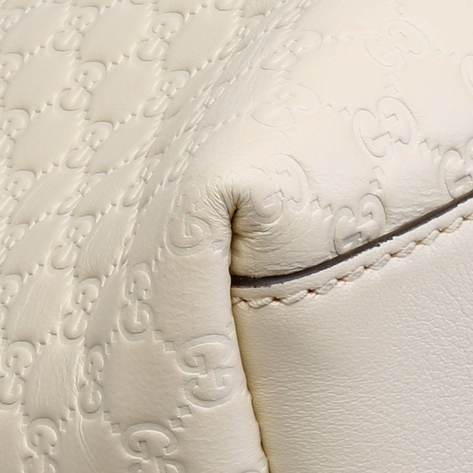 GUCCI Microguccissima Margaux Satchel - Cream