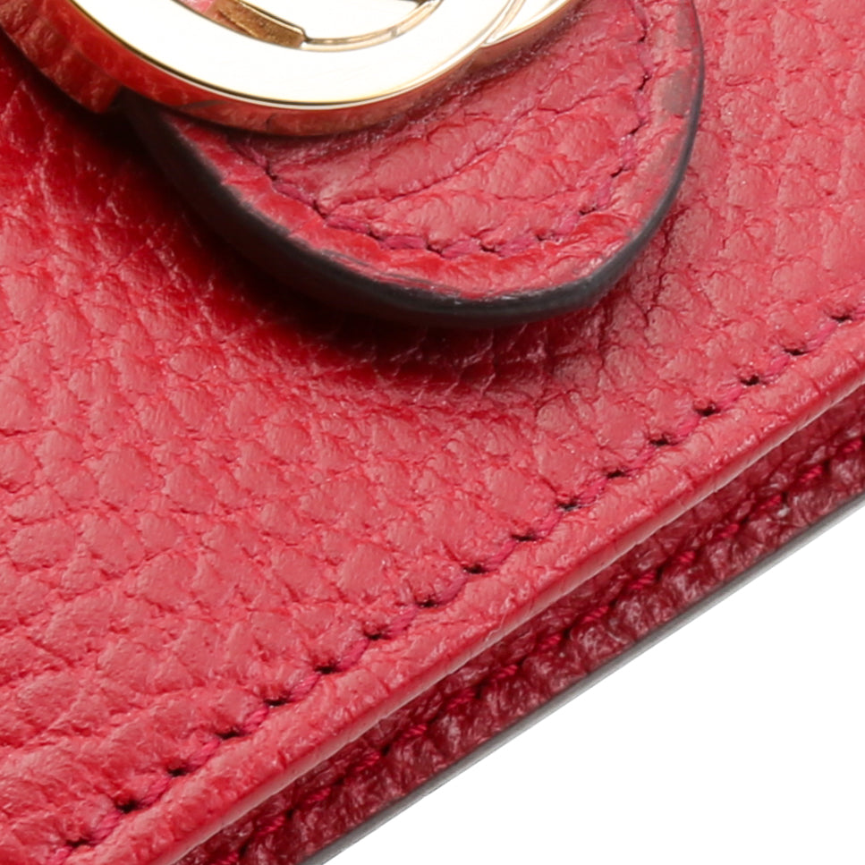 GUCCI Icon Interlocking G Wallet on Chain - Red