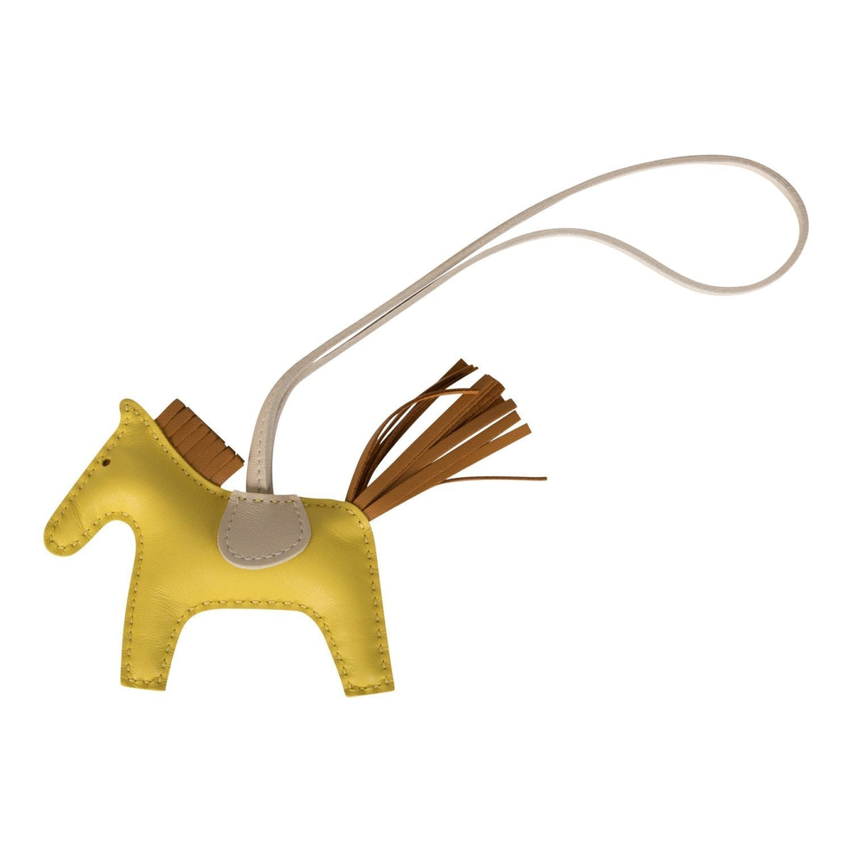 Top quality Hermes Lime/Sesame/Craie Grigri Horse Rodeo Bag Charm PM