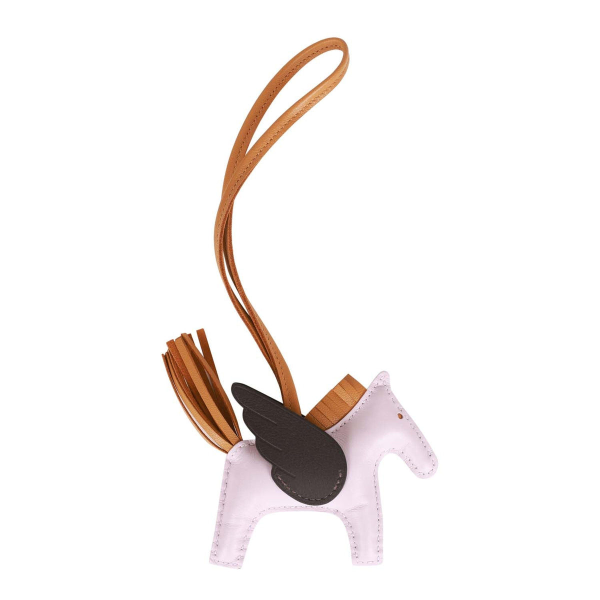 Top quality Hermes Pegasus Rodeo Bag Charm PM Sesame, Mauve Pale and Ebene Lambskin