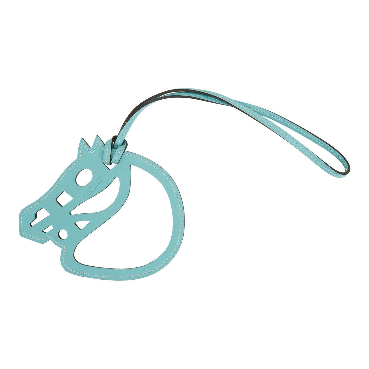 Top quality Hermes Paddock Cheval Horse Bag Charm Bleu Saint Cyr Swift Leather