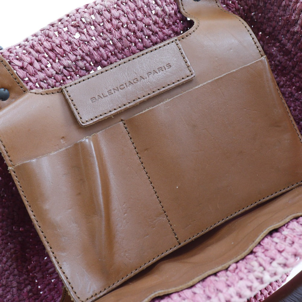 balenciaga Straw Basket Tote Bag