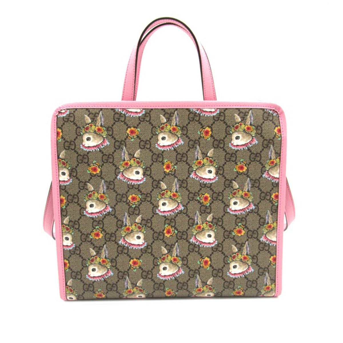 GUCCI Yuko Higuchi GG Supreme Floral Rabbit Satchel