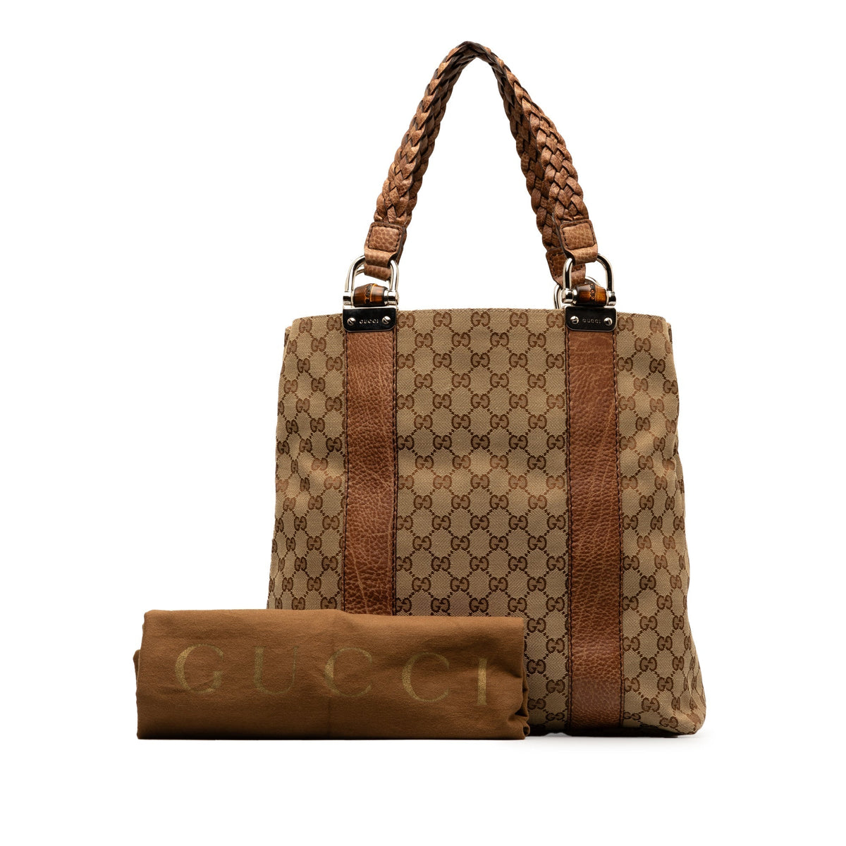 GUCCI GG Canvas Bamboo Libeccio Tote Bag