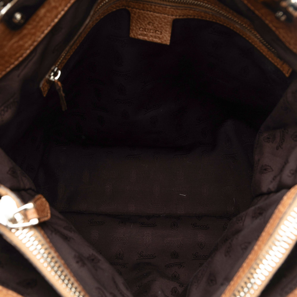 GUCCI GG Canvas Bamboo Libeccio Tote Bag