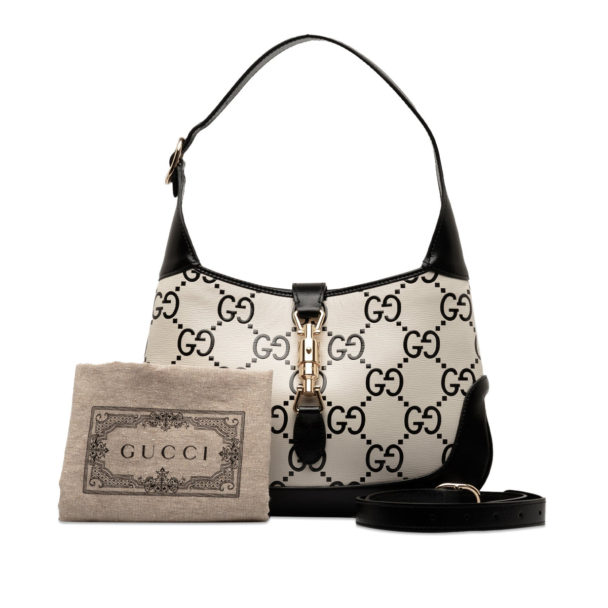 GUCCI Small GG Print Leather Jackie 1961 Bag
