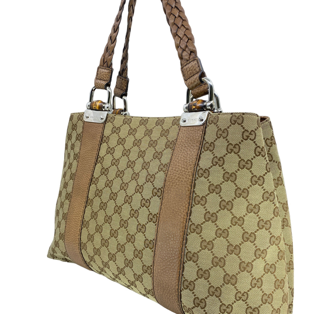 Gucci Bamboo Bar GG Canvas Tote